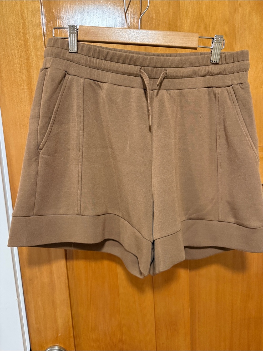 Varley Brown Drawstring Sweat Shorts